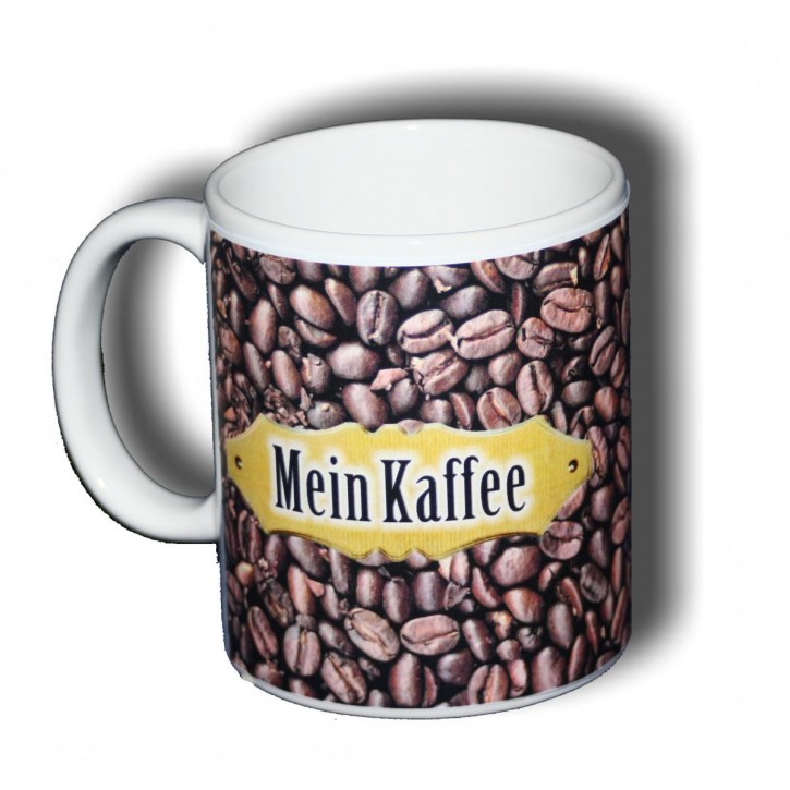 Individueller Name auf Fototasse mit Kaffeebohnen-Motiv Motiv 2