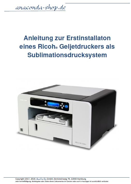 Beispiel zur Konfiguration eines Ricoh Geljetdruckers als Sublimationsdrucksystem