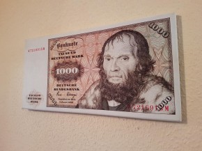 Leinwand Kunstdruck 1000 DM der Serie 3. Währung BRD bis Dezember 1995