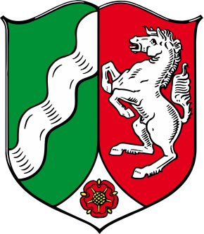 Emaille- Becher mit dem Wappen Ihres Bundeslandes Nordrhein-Westfalen