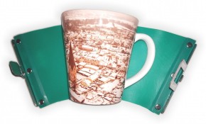 Probierset 12 weisse konische 12 oz Lattebecher mit passender Mug Wrap