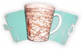 Weisse konische 12 oz Fototasse Keramik Latte bedruckbar für den Sublimationsdruck