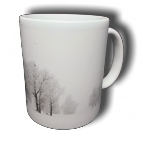 Winterliche Allee - Bild auf Fototasse Kaffeetasse Fotobecher Weisser Becher Seidenmatt